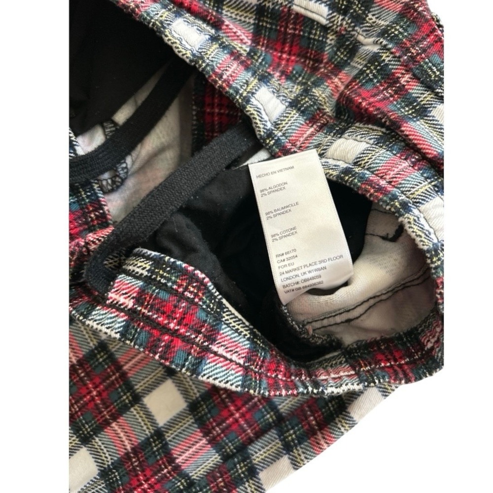 Urban Outfitters Christmas Plaid Slim Fit Pants Elastic Drawstring Size Small - Picture 7 of 7